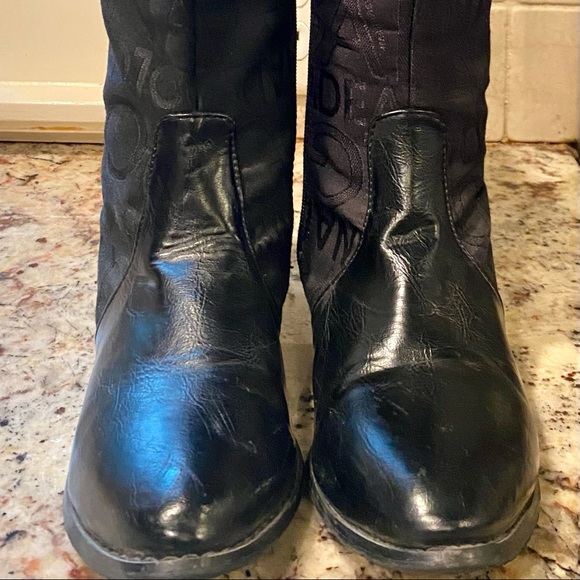 D&G Logo Embossed , Black Knee-High Boots. - Picture 6 of 6